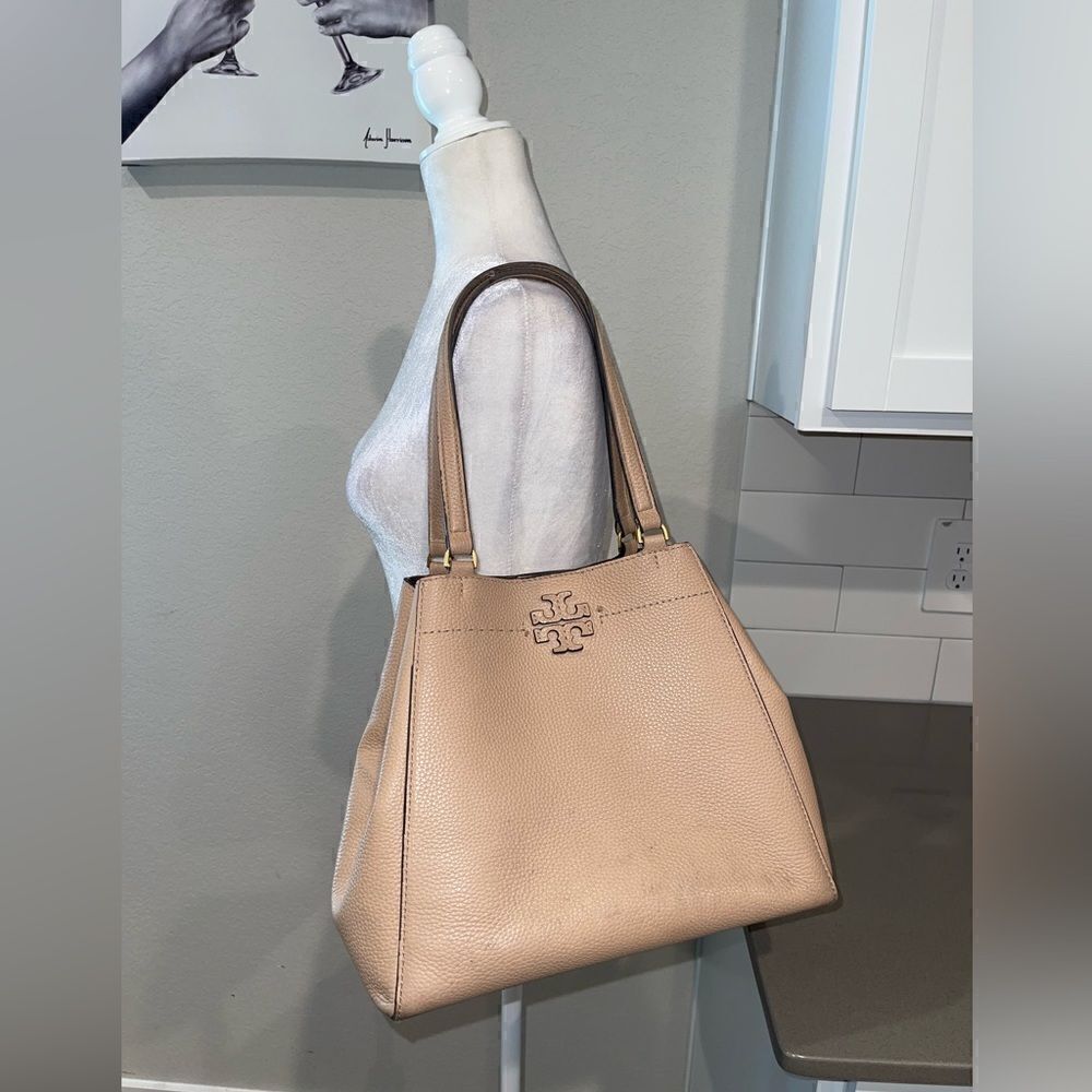 Tory Burch McGraw leather carryall tote bag